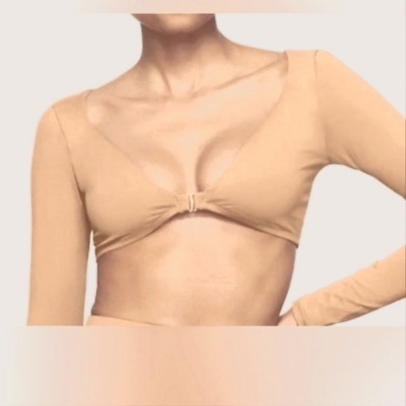 NWT SKIMS RECYCLED SWIM LONG SLEEVE SHRUG 2X Ochre - Picture 1 of 4